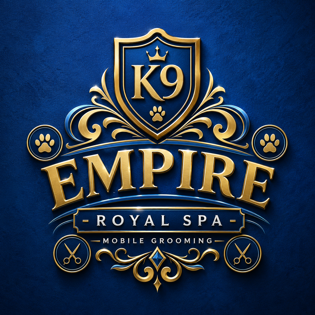 K9 Empire Royal Spa gold crest logo